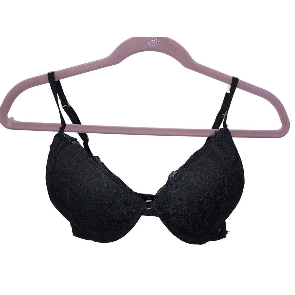Bra Gilly Hicks 32DD Black Super Push Up Plunge Lace Padded Hollister New
